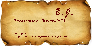 Braunauer Juvenál névjegykártya